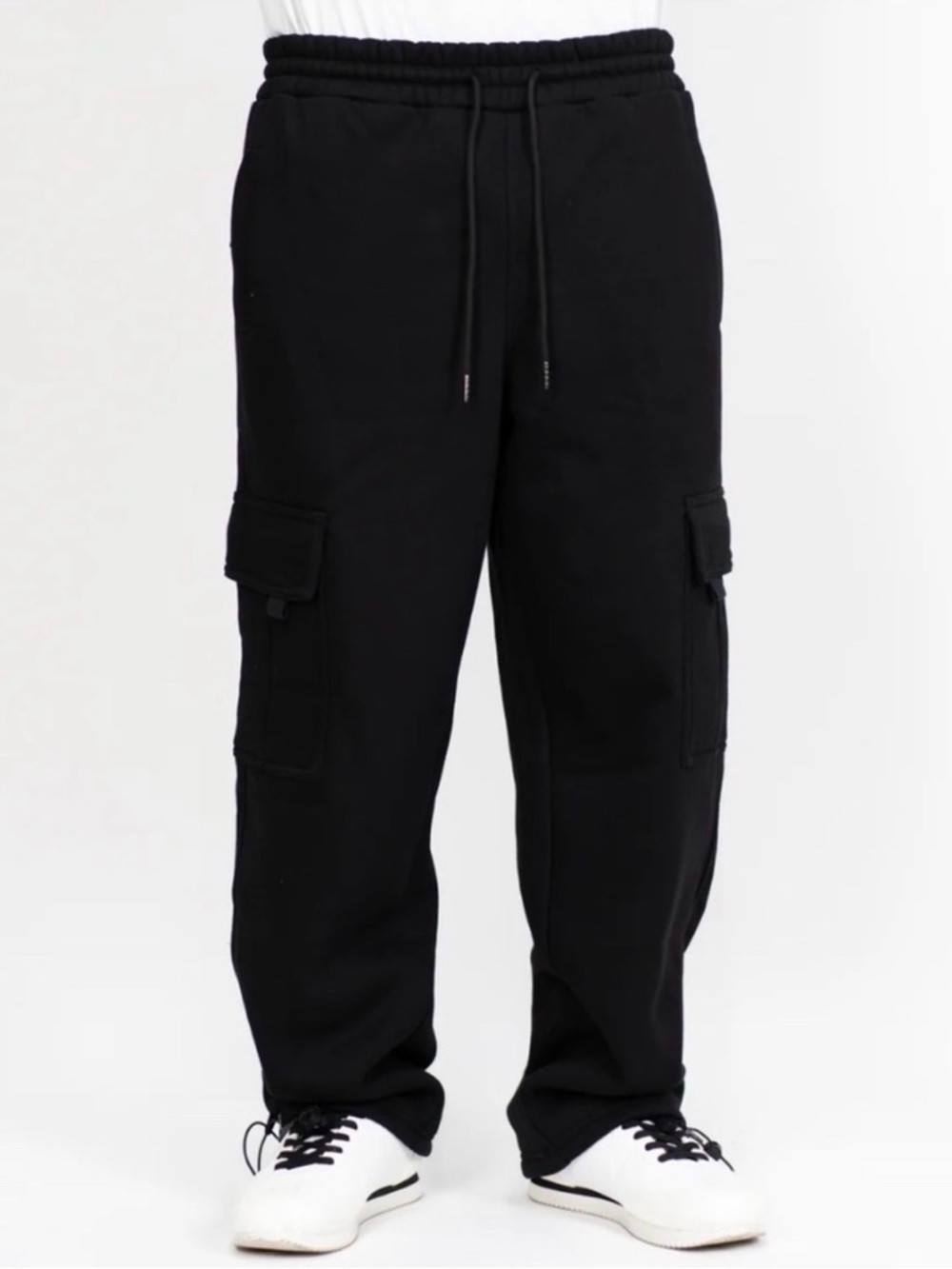 FB County Baggy Cargo Sweatpants Men’s Black Heavyweight-size Medium